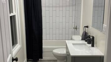Towels, soap, shampoo, toilet paper