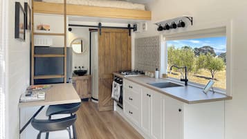 Fridge, microwave, oven, toaster