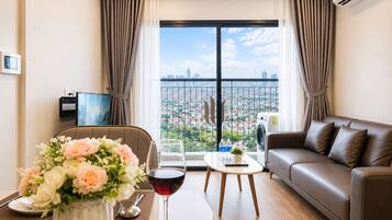Standaard appartement, 1 slaapkamer, balkon, uitzicht op stad | Woonruimte