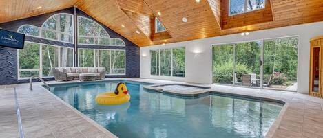 Indoor pool, a heated pool