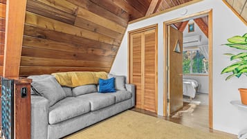 Smart TV, fireplace, video games, stereo