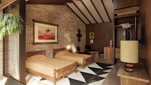 Kamar Double Keluarga, pemandangan kebun | Minibar, tirai kedap cahaya, setrika/meja setrika, dan Wi-Fi gratis