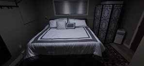 1 bedroom, iron/ironing board, travel crib, WiFi