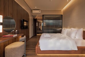 Premium bedding, down duvets, pillow-top beds, individually decorated