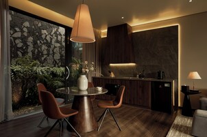 Standard Apartment, Garden View | Private kitchen | Fridge, microwave, stovetop, rice cooker