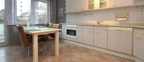 Apartment | Private kitchen | Electric kettle, toaster, highchair