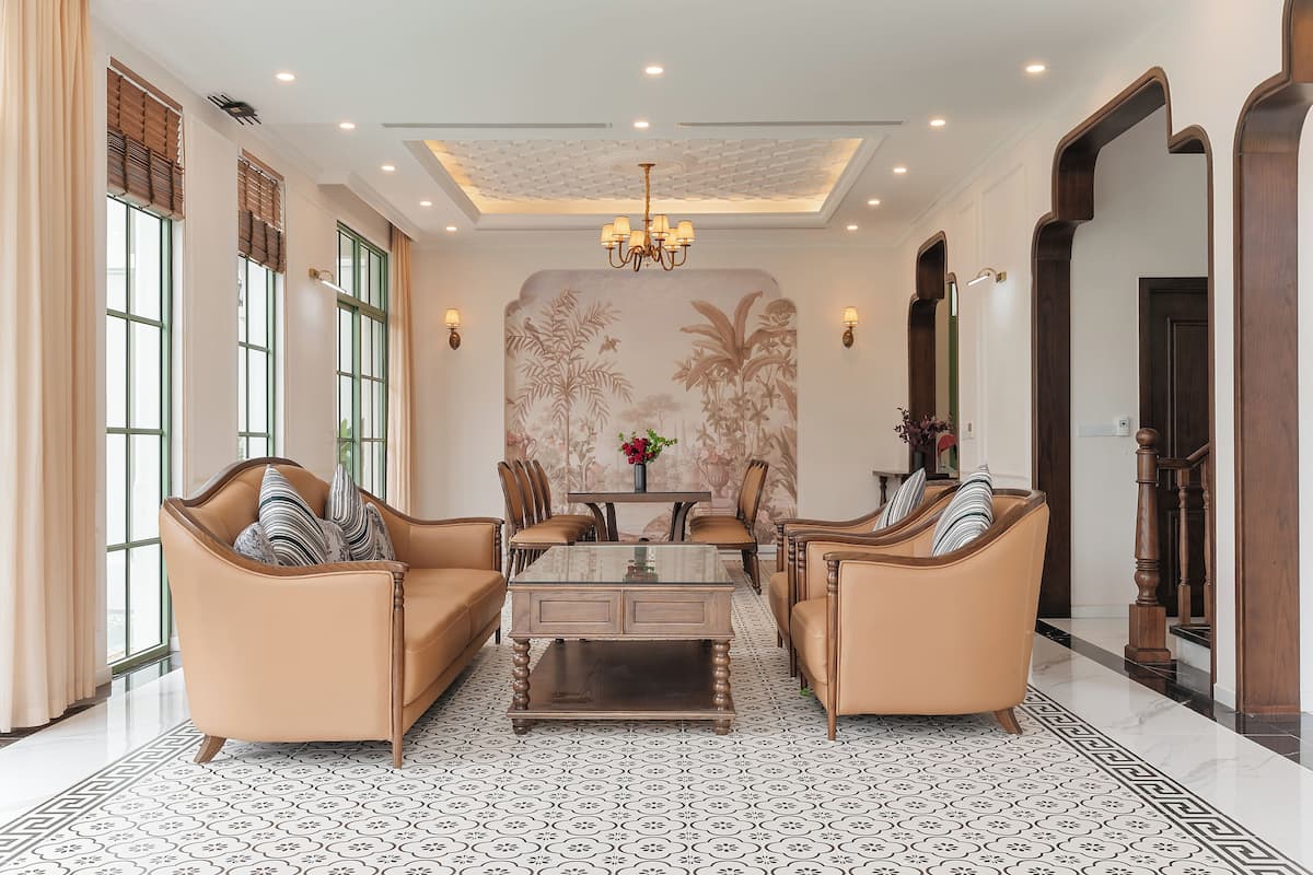 Deluxe Villa, 4 Bedrooms, City View | Living area