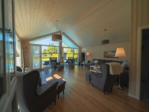 Living room - Ferienhaus mit Pool und Sauna am Duemmer See (Dummer)