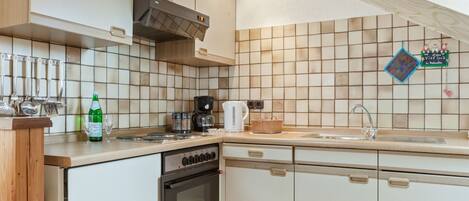 Apartment | Private kitchen | Electric kettle, toaster, highchair