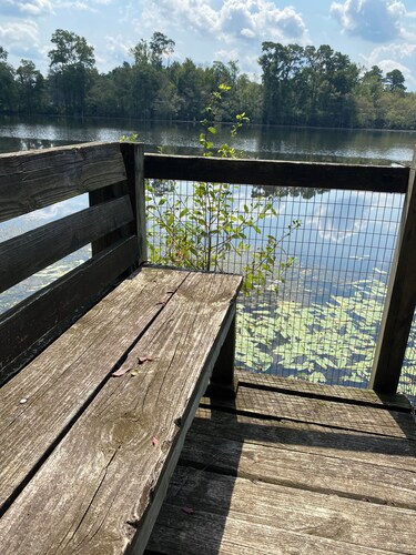 Waterfront Cabin off I-95 in Lumberton with WiFi, Foosball, Kayaks, Pet-friendly