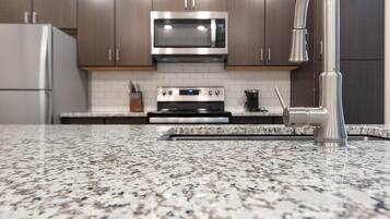 Fridge, dining tables