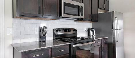 Fridge, dining tables
