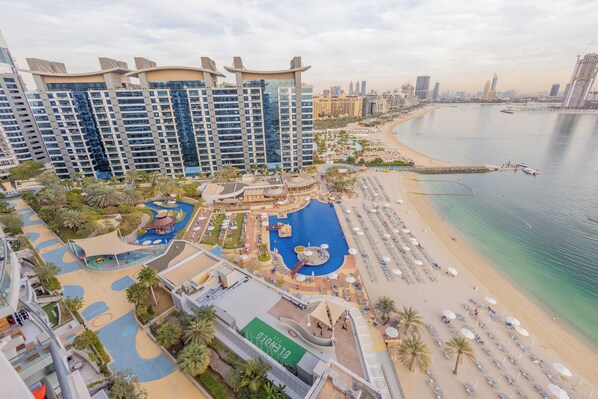 Deluxe Apartment, Balcony, Sea View | Balcony view - WelHome - Oceanfront Elegance 1BR Apt With Palm Sea Views (Dubai)