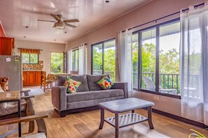 Family Chalet, 2 Bedrooms, Balcony, Mountain View | Living area | Fireplace