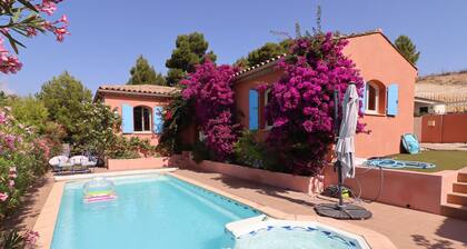 trÚs belle maison récente avec piscine entouré de fleurs 1 km de la plage