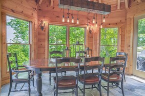 Dining - Experience breathtaking views, hot tub, game room, & close to downtown Boone (Boone)