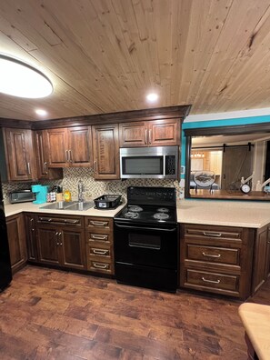 Kühlschrank, Mikrowelle, Ofen, Herdplatte