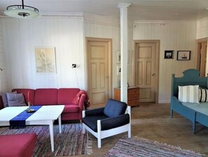 Televisión, chimenea, libros