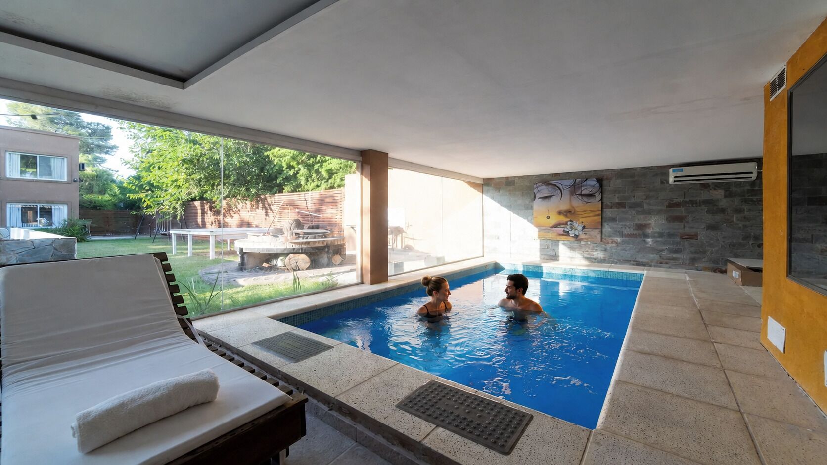 Indoor spa tub