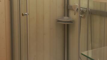 Shower, soap, toilet paper