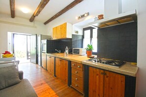 Kühlschrank, Mikrowelle, Ofen, Herdplatte