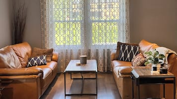 Smart TV, fireplace, offices, computer monitors