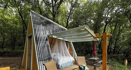 A frame getaway on the Embarrass River in Charleston, Illinois