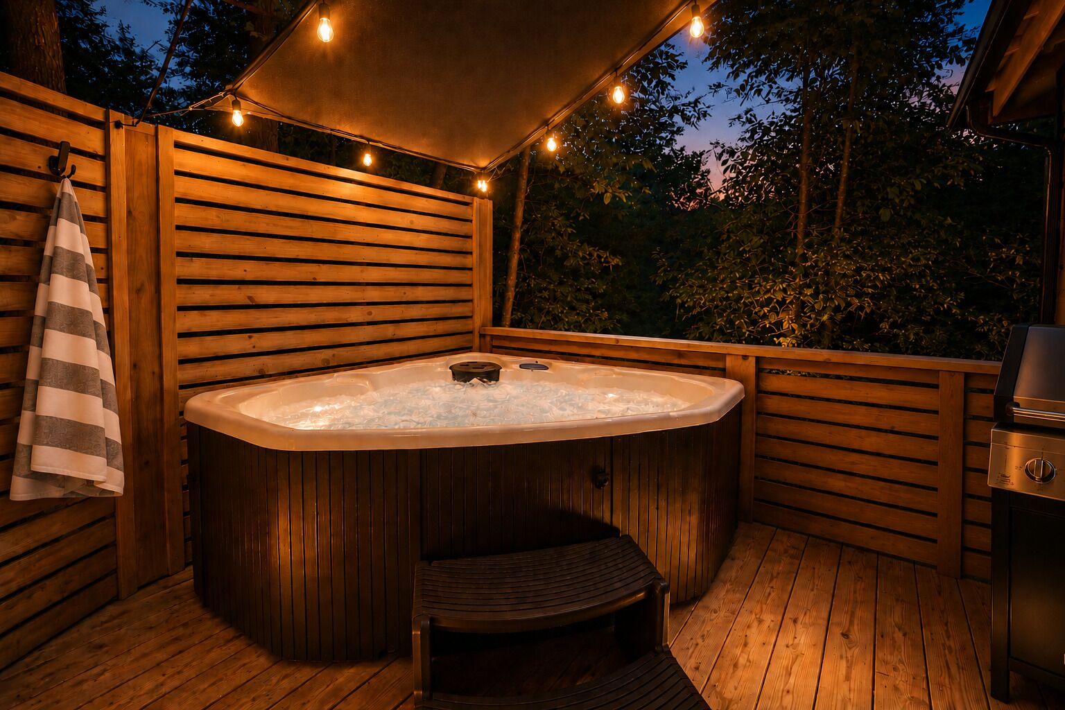 Outdoor spa tub