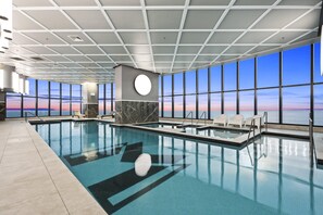 Indoor pool, outdoor pool - Modern 2 Bedroom Unit with Ocean Views - Q Stay (Meriton 7201 - 7N - NB) (Surfers Paradise)