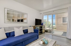 Living area - Charming 3-bedroom Oceanview Home Huge Deck Steps to Sand in SD with WiFi and AC (San Diego)