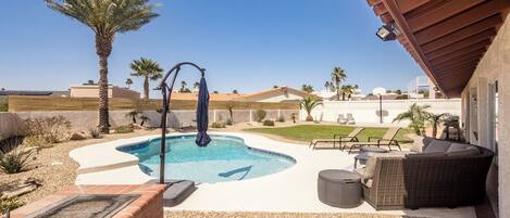 Outdoor pool, a heated pool