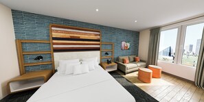 Suite junior, 1 cama King size y sofá cama (River) | Ropa de cama de alta calidad y caja de seguridad en la habitación 