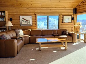 Smart-TV, Kamin, Bücher, Drucker