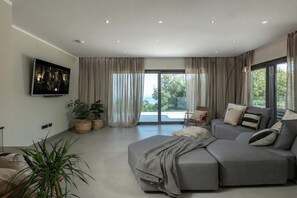 Family Villa, Multiple Bedrooms, Mountainside (Casa Calme With Spa And Gym) | Living area | Fireplace, video game console - Casa Calme With Spa And Gym (Opatija)