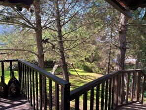 Family Cabin, Mountain View | Living area | 40-inch flat-screen TV with cable channels, fireplace