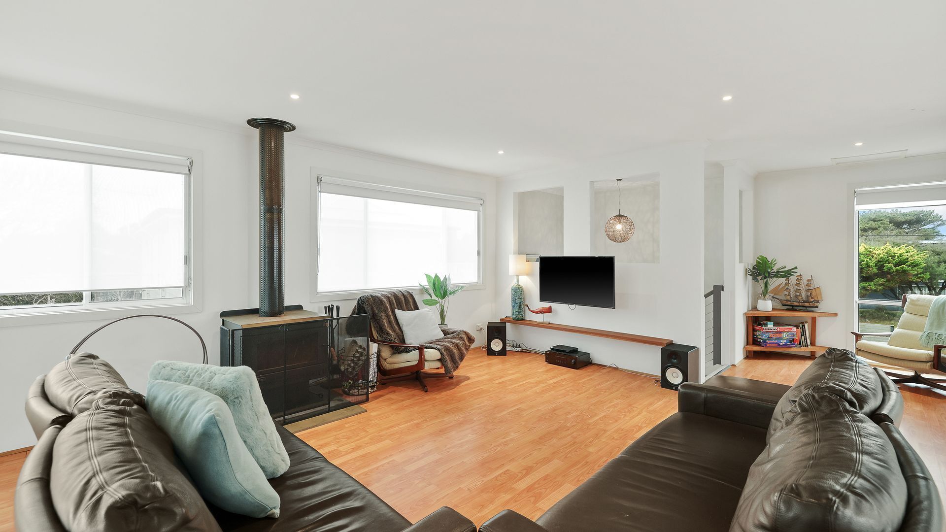 TV, fireplace, video games, DVD player