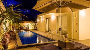 Royal Suite Pool Villa | 3 bedrooms, blackout drapes, free WiFi, bed sheets