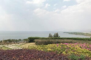 A landscaped garden with a view of the sea. - Taining Luxiang Nanhui Hotel (Jinhu Prairie) (Taining)