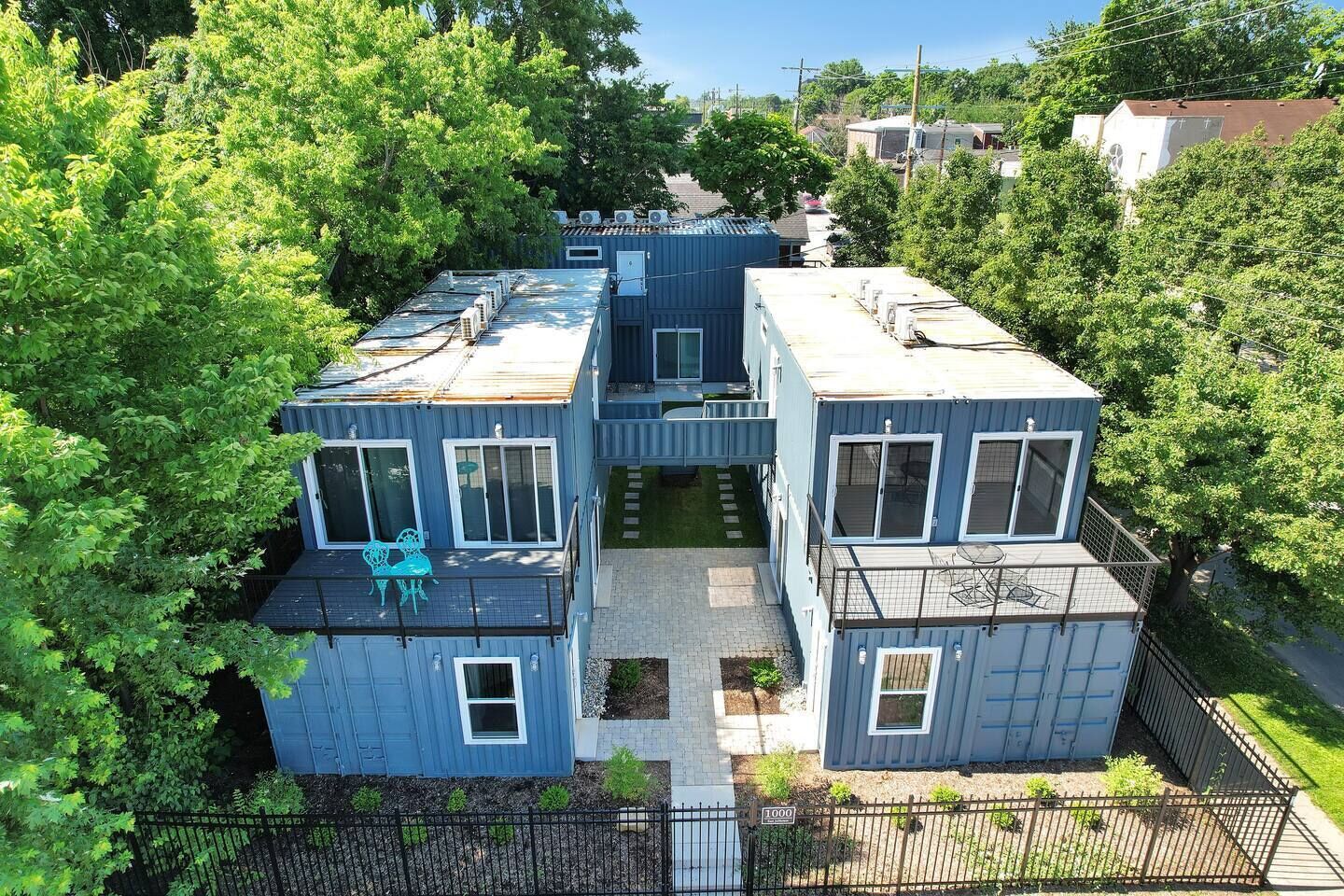 Unique Shipping Container Retreat: Five 1BR Units