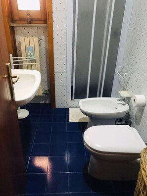 Dusche, Haartrockner, Bidet, Handtücher