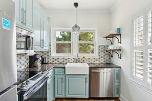 Fridge, microwave, oven, stovetop - Folly Beach! Steps from Beach Access! 2BR/1BA (Folly Beach)