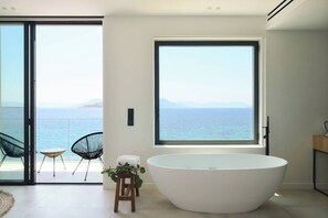 Egyptian cotton sheets, premium bedding, memory foam beds - Floating Cubes Villas Aegina (Aegina)