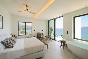 Egyptian cotton sheets, premium bedding, memory foam beds - Floating Cubes Villas Aegina (Aegina)
