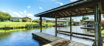 Private Boat Dock! Canal-front Lake Placid Getaway