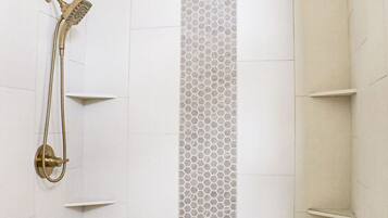 Eco-friendly toiletries, hair dryer, towels