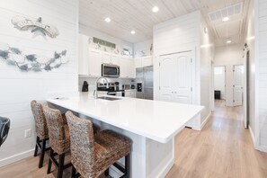 House, Multiple Beds, Pool Access, Pool View (Beach to Bay) | Private kitchen | Fridge, microwave, oven, stovetop - Beach to Bay - Ocean Views! Private Pool! (Port Aransas)