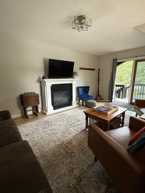 Télévision, cheminée