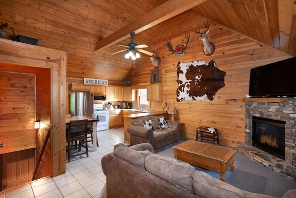 Smart TV, fireplace