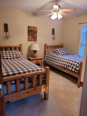 House, Multiple Beds, Patio (Luck Charlie Lodge) | 3 bedrooms, bed sheets