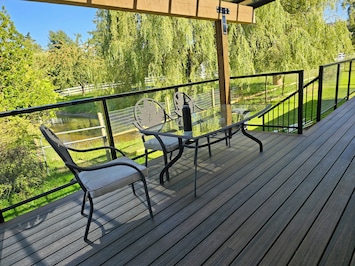 Deck with View of Farm Animals